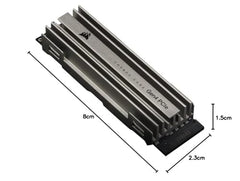 Corsair MP600 CORE 2TB M.2 NVMe PCIe x4 Gen4 SSD (Up to 4,950MB/sec Sequential Read & 3,700MB/sec Sequential Write Speeds, High-Speed Interface, 3D QLC NAND, Built-in Heatspreader) Aluminum