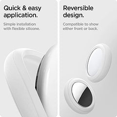 Spigen for AirTag Case, Anti-Lost, Light Silicon Cover with Shockproof, (Silicone Fit) - 2Pack, White