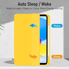 Robustrion Cover for iPad 11th Generation (A16) / 10th Gen Cover Case with [Right Side Pencil Holder] [Auto Sleep Wake] [Soft Back] (2022/2025), Case for iPad 11th 11"/ 10th 10.9" - Yellow