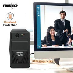FRONTECH UPS Force Static Converter - 600VA/360W | 12V/7Ah Lead Acid Battery, Maintenance Free Battery, LED Indicator, Power Backup & Protection for Home/Office PC and Desktop (2569 - Black)