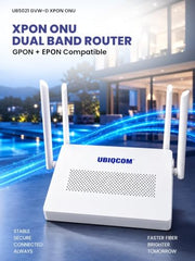 UBIQCOM UB5021GV XPON ONT Optical Network Terminal, 1GE + 1 POTS, GPON Fiber Broadband Modem with VoIP Voice Support, SC/UPC Connector, FTTH ONT for Home & SOHO Users