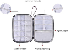 House of Quirk Electronics Accessories Organizer Bag, Universal Carry Travel Gadget Bag for Cables, Plug and More, Perfect Size Fits for Pad Phone Charger Hard Disk (Sky Blue)