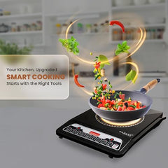 CADLEC CookMate 2000W Induction Cooktop for Home & Kitchen | Sleek & Modern Design, 7 Cooking Modes, LED Display, Auto Shut-Off & Overheat Protection | BIS Approved, 2-Year Warranty | Black