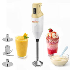 Kanchan Majesty Hand Blender with 3 Stainless Steel Blades Mincer, Whisking, Beater | Electric Blender for Kitchen with Low Noise Powerful 180W Copper Motor 2-Speed Control - 2 Year Warranty (Beige)