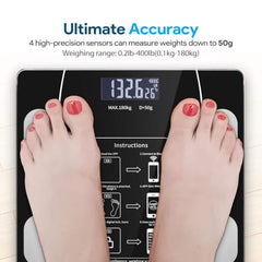 AccuTrust Digital Smart Weighing Scale with Bluetooth App, Body Fat Analyzer Weight Machine, BMI Monitor, Body Composition Scale, 180kg Capacity, High Precision Sensors