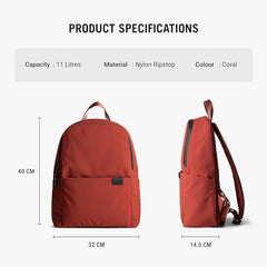DailyObjects Monkey Shoulder Bag (19L) for Everyday Use| 100% Recycled | Travel/Office Bag | Backpack With Padded Compartment for Upto 14" | Adjustable Straps & Zipper closure - Orange