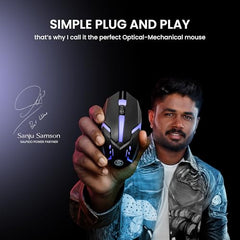 Salpido Wired USB Gaming Mouse, Optical, 1000 DPI, Ergonomic, Black