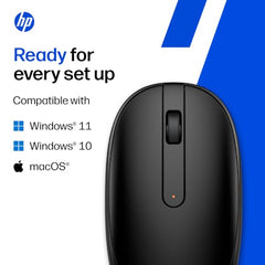 HP 240 Bluetooth Wireless Mouse with 3 Buttons/1600 DPI Red Optical Tracking/Sleek and Ambidextrous/Compatible to Windows 10, macOS, Chrome OS, 3 Years Warranty (Black)