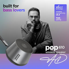 Dubstep Pop 600 Wireless Speaker, 15 Hrs Playtime, 52mm Driver, TWS Pairing, 6W Output Bluetooth Speakers (Grey)