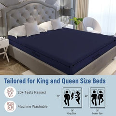 La Verne 100% Waterproof Premium Cotton Feel Mattress Protector Queen Size 78 x 60 Inches | Breathable and Hypoallergenic Ultra Soft Fitted Bed Protector Cover