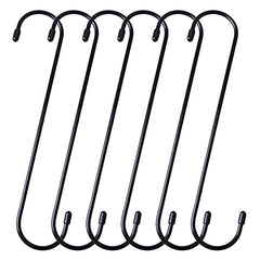 YourGift Steel 10 Pack Heavy Duty S Hooks Black S Shaped Hooks Hanging Hangers Hooks For Kitchen, Bathroom, Bedroom And Office: Pan, Pot, Coat, Bag, Plants(10 Pack/S Hook/Black/2.4 Inch)