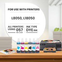 Splashjet 011/012 Compatible Refill Ink for Epson L8180 / L8160 Printer – Compatible Ink Bottle for Epson 011/012 Ink Code (70gm x C/M/Y/BK/PB/GY) Ink Bottle – 502373