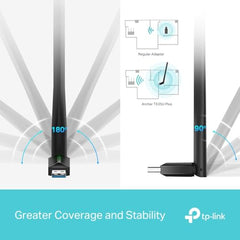 TP-Link AX1800 Wi-Fi 6 Dual Antennas High Gain Wireless USB 3.0 Adapter, Dual-Band, Auto Driver, MU-MIMO, Low- Latency, 1-Meter Cable, Supports Windows 10/11, Highly Secure WPA3 (Archer TX20U Plus)