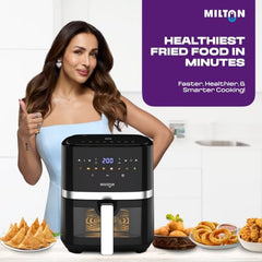 Milton Rapid Digital Air Fryer 4.2L|1450W|360° High Speed Air Circulation|Up to 90% Less Oil Usage|8 Preset Menus|Touch Control Panel & Digital Display|Auto Shut-Off|1 Year Warranty (Black)