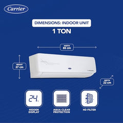 Carrier 1 Ton 3 Star AI Flexicool Inverter Split AC (Copper, Convertible 6-in-1 Cooling,Dual Filtration with HD & PM 2.5 Filter, Auto Cleanser, ESTER NEO+ Exi, CAI12ER3R34F0,White)