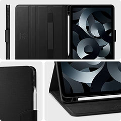 Spigen Flip case for iPad Air 11 inch M4 (2026), iPad Air 11 inch M3/M2 (2025-2024), 10.9 inch 5th/4th Gen (2022/2020), Trifold, Pencil Holder, Full Cover(Liquid Air Folio) - Black