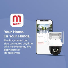 MANOMAY Protect Pro 3MP 4G SIM Security Camera [STQC Approved] 360° Outdoor Pan Tilt CCTV, Smart AI Human Auto Tracking, Color Night Vision, Two-Way Audio, IP66 Waterproof, Alexa, 256GB Memory Card
