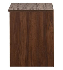 DeckUp Plank Bei Engineered Wood Bed Side Table and End Table (Walnut and White, Matte Finish)