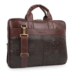 ADISA Laptop Bag for Men - Faux Leather Office Messenger Briefcase with Laptop Compartment for Work, Business, Corporate & Professional Use (LB6056)