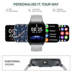 boAt Storm Blaze Smartwatch in Premium Metal Finish with Advanced BT Calling, Functional Crown, 1.83'' (4.64 cm) HD Display, IP68 Waterproof, HR, Sleep, Stress & SPO₂ Tracking, SOS (Cool Grey)