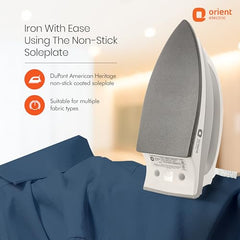 Orient Electric DIFP10BP Fabric Press Dry Iron (Black and Blue)