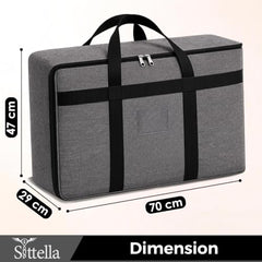 SITTELLA 2 Pack Large Foldable Storage Bags 58 L | Fabric Storage Organizer Box with Zip | Blanket, Quilt & Household Item Storage | Space Saving Storage Container | Beige