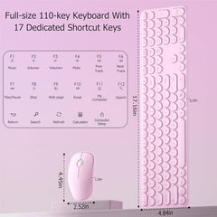 COVEVA Wireless Keyboard and Mouse Combo, 2.4GHz Wireless (Khaki)