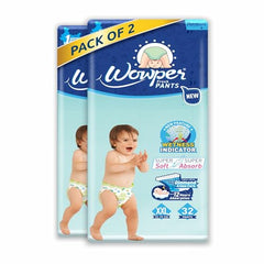 Wowper Easy Pants Baby Diaper | Medium Size Diapers | Diapers with Wetness Indicator | Upto 12 Hrs Absorption | 7-12 Kg | 34 Counts