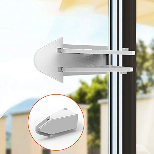 SYGA Sliding Door Lock for Child Safety for Closet Door & Window Locks (2 Pack, White)