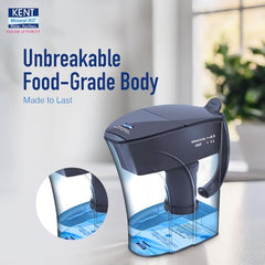 KENT Alkaline Water Filter Pitcher | 3.5 Liters Filtration Pitcher | Balances pH Levels | Blue