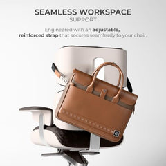 EUME Aristo Laptop Bags for Men & Women Office Use| with Padded Compartment | Vegan Leather & Nylon Fabric | Fits Up to 15.6" Laptop & MacBook, 13L, Rustic Brown
