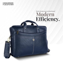 HAMMONDS FLYCATCHER Genuine Leather Office Bag for Men, 15.6 Inch Professional Brown Laptop Bag for Men, Adjustable Strap & Multi Compartments, 1 Year Warranty - Office, Travel, Daily Use