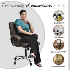 GOYALSON Ergonomic Revolving Office Home Swivel Desk Chair with Adjustable Height Smooth Moving (2, Black, Standard)
