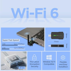 UNIGEN 900Mbps Dual Band WiFi USB Adapter with Bluetooth 5.4 | 2.4GHz & 5.8GHz Wireless WiFi Dongle 5g | Driver-Free | Supports Windows 10/11 | High-Speed USB WiFi Receiver for PC & Laptop
