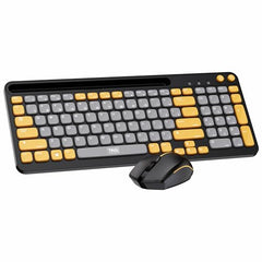 TAG KBWM 1100 Wireless 2.4GHz+Bluetooth Keyboard & Mouse Combo Kit with Tablet/Phone Holder, 98% Compact Layout, 10m Range, 1200DPI Mouse, for PC/Mobile/Tablet, Supports Windows/Mac/Linux/Android/iOS