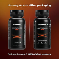 Nutrabay Active Multivitamin for Men with Zinc, Magnesium, Vitamin B,C,A,E – Enhances Energy, Immunity & Better Sleep– 120 Veg Capsules