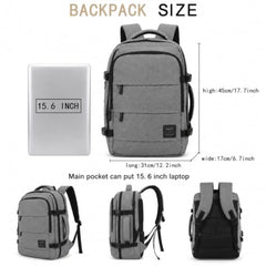 Impulse CommuterElite 40L Unisex Water Resistant Travel Laptop Backpack with USB Charging Port/Office Bag/School Bag/College Bag/Business Bag Fits Up to 16 Inch Laptop (Grey)