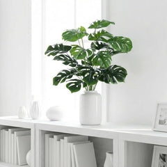 GARDEN GYANI Artificial Areca Palm Plant with Black Pot – 145 cm Tall Faux Tropical Decorative Plant with 35 Leaves for Home, Office & Living Room Décor