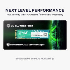 EVM 1TB M.2 SATA SSD 2280 | Internal SSD | Up to 550MB/s Read 370MB/s Write | Laptop Desktop Upgrade Storage | 5 Year Warranty (EVMM2/1TB)