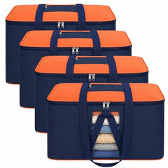 EASY HOME 70 litre Under bed Storage Bags for Clothes | Cloth Storage Organizer with Zip Closure | Wardrobe Bag for Sarees, Quilts & Blankets | Moisture Proof Nylon Cover Bag (54x46x28 cm, Medium)