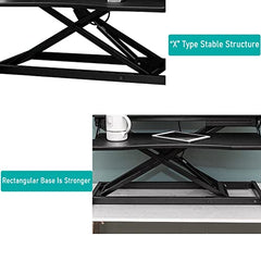 SYGA Height Adjustable Standing Table Computer Lifting Laptop Desk Converter Desk Lifting Legs 80 X 40 X 15 CM (Wood)