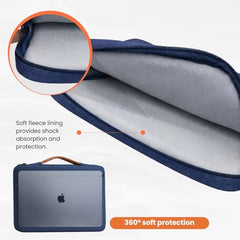 Dyazo 15.6 Inch Laptop Sleeve with Handle & Front Accessory Pocket with Organized Compartments | Soft Interior Padded Protective Case | Compatible for MacBook, HP, Dell, Lenovo, Asus & More (Grey)