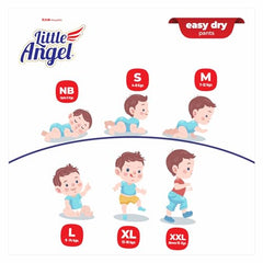 Little Angel Easy Dry Pull-Up Babies Diaper Pants With 12 Hrs Absorption Size, 84 Count, Above 15 Kgs - XXL (42 Count, Pack of 2)