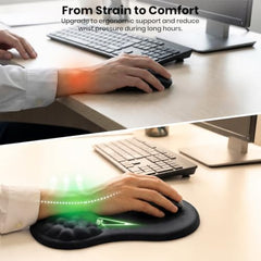 TECPHILE Mouse Pad Wrist Support with Massage Design, Ergonomic Dog Paw Mouse Mat, Pain Relief Memory Foam, Anti-Slip PU Base, Cushion Mousepad Wrist Rest for Gaming, Home, Office, Laptop, Computer