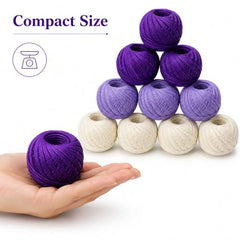 Crochet Cotton Thread Yarn Combo, 10 Rolls for Knitting, Crochet, Embroidery and Craft Making, Soft Decorative Thread for Handmade DIY Projects, Yellow & Green