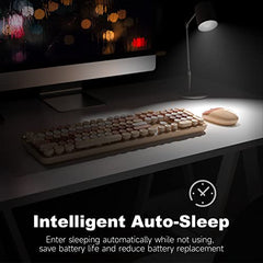 MOFII Wireless Keyboard and Mouse Combo, Full Size, 2.4GHz, Windows, Purple