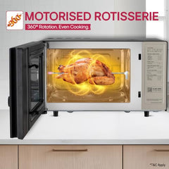 LG 28 L Charcoal Convection Healthy Microwave Oven with 301 Auto Cook Menu (MJ2887BIUM, Black, Healthy Heart Recipes, Diet Fry, 360° Motorised Rotisserie & 10 Years of warranty on Charcoal Heater)