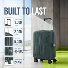 American Tourister 3PC PP Ivy 2.0-8 Wheel, Set (Small + Medium + Large) Hard Suitcase for Travel/Travel Bag with Combination Lock & Smooth Sliding Double Wheel - Black, 55 Cm, 68 Cm, 79 Cm