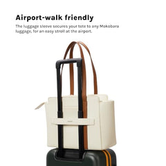 MOKOBARA Sunflower Tote 18L Laptop Bag 14 Inch Office Travel Handbag Beige | Stylish Purse College Girls Ladies Shoulder Bag Latest Waterproof Vegan Leather Tech Sleeve Luggage Strap Organizer Pocket