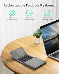 Samsers Foldable Bluetooth Keyboard with Touchpad, Ultra Slim Compact,Black